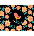 flower invitation card with bird singing vector image vector image