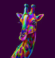 giraffe abstract colorful artistic portrait vector image vector image
