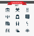 ramadan icons set with room shawl koran vector image vector image