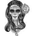 sugar skull lady vector image
