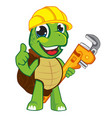 turtle engineer mascot cartoon vector image vector image