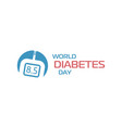world diabetes day sign glucose meter medical vector image