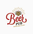 beer pub vintage logo on white background vector image