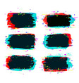 brush strokes banners with glitch effect vector image