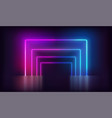 wide neon glowing gates on dark background vector image vector image