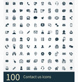 contact us 100 icons universal set for web and ui vector image