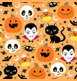 cute halloween holiday seamless pattern vector image