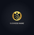 flower petal beauty gold logo vector image vector image