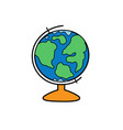 globe of planet earth in cartoon style vector image