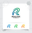 business finance letter r logo design vector image