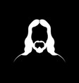 jesus christ graphic portrait white silhouette vector image
