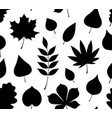 seamless pattern with black autumn leaves vector image
