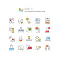 set line icons business training vector image vector image