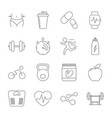 simple set sport fitness gym equipment related vector image