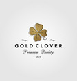 vintage gold clover leaf logo icon vector image vector image