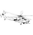 a large military helicopter with missiles vector image