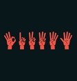 count on fingers gesture stylized hands showing vector image