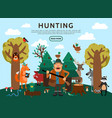 flat hunting concept vector image vector image