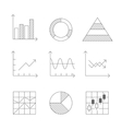 lines icons set of graph and chart vector image vector image
