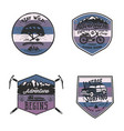vintage camp logos mountain badges set unusual vector image