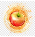 apple falling into a juice vector image