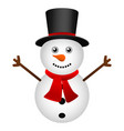 funny christmas snowman in hat isolated on white vector image vector image