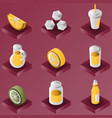 lemonade color gradient isometric set vector image vector image