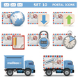 postal icons set 10 vector image vector image