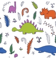 abstract seamless pattern with dinosaurs vector image