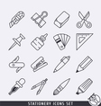stationery icons set bw vector image vector image