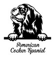 american staffordshire terrier peeking dog - head vector image vector image