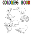 cartoon australia animal coloring book vector image