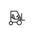 forklift icon isolated contour symbol vector image
