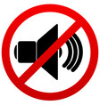 speaker with probition sign silence mute vector image