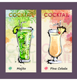 artistic decorative cocktail menu vector image