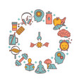 biohacking round concept banner in line style vector image