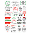 christmas text overlays set vector image vector image
