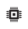 cpu - black icon on white background vector image vector image