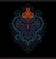 head king owl mystical with ornaments vector image vector image