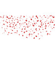 heart falling confetti isolated white background vector image vector image