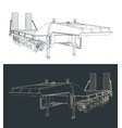 low bed trailer vector image