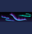 northern lights with neon glowing effect vector image