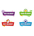 red green and blue ribbon with text free delivery vector image