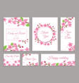 sakura cards cherry blossom wedding invitation vector image