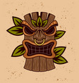 tiki head and leaves vector image