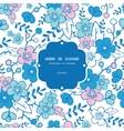 blue and pink kimono blossoms frame vector image