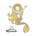 cute little mermaid under the sea vector image vector image