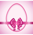 easter egg with pink ribbon vector image