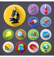 science and education long shadow icon set vector image