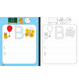 alphabet tracing worksheet vector image